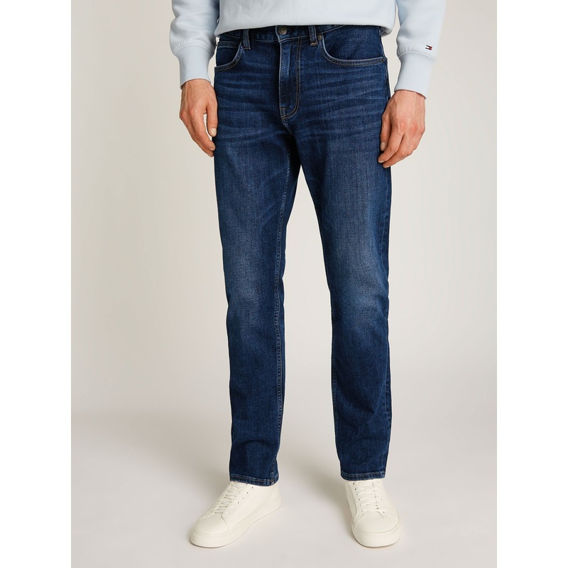 Tommy Hilfiger Blue Denton Whiskered Straight Leg Jeans