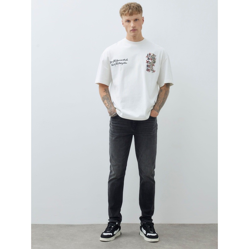 River Island Black Slim Fit Washed Stretch Jeans