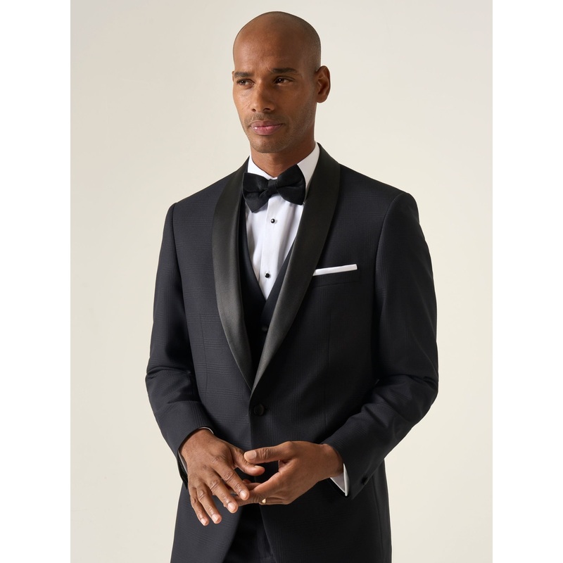Skopes Black Tailored Fit Newman Check Suit: Jacket