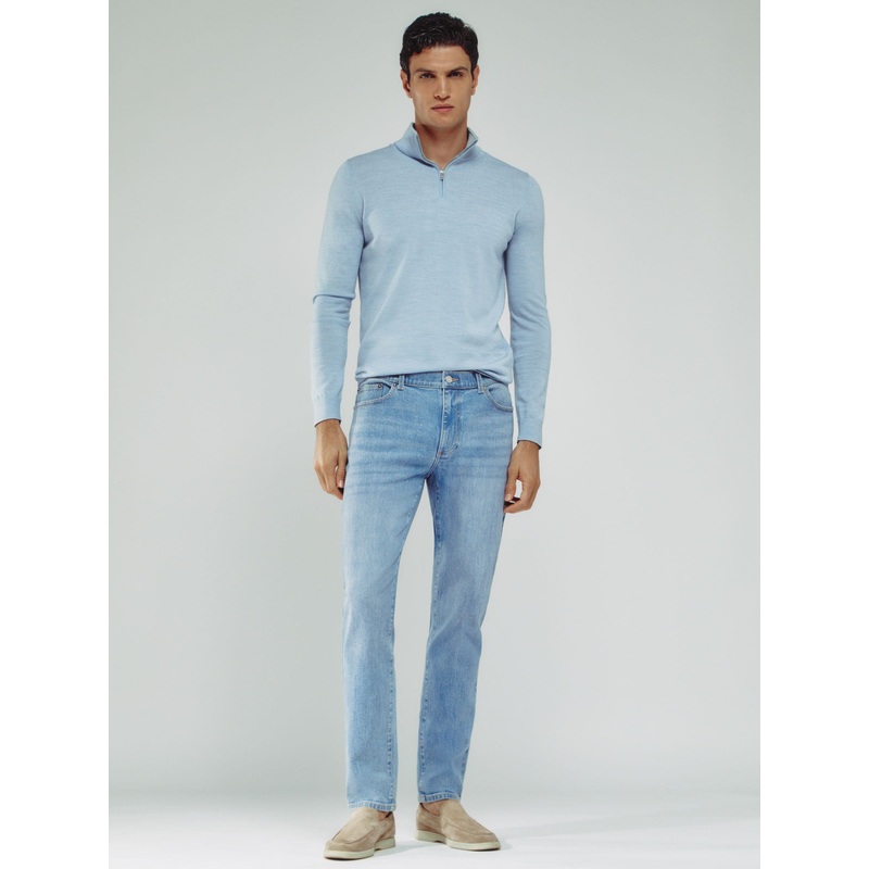 Reiss Light Blue Wash Picton Cotton-Stretch Slim-Fit Jeans