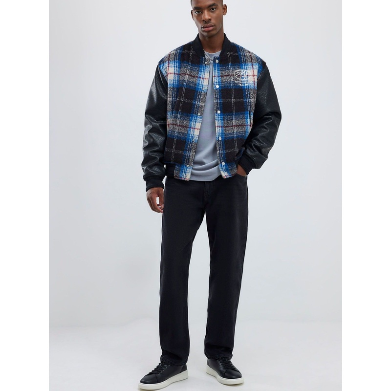 River Island Black Straight Fit  Washed Jeans