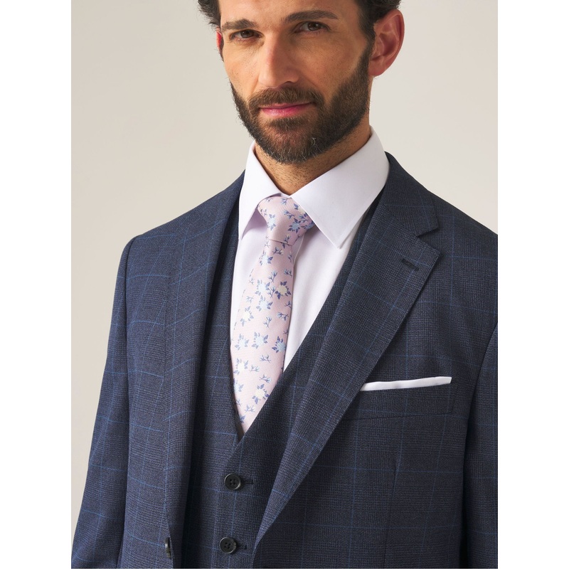 Skopes Blue Tailored Fit Anello Check Suit Jacket