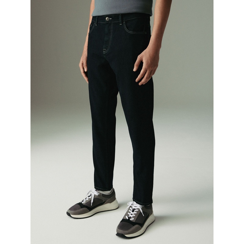 Blue Indigo Rinse Slim Fit Lightweight Stretch Denim Jeans