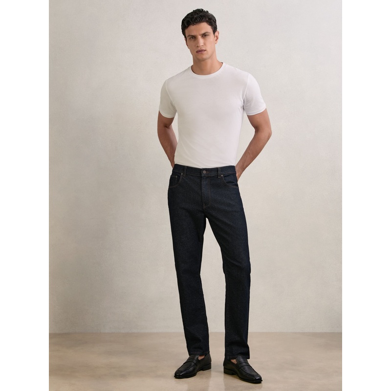 Reiss Raw Indigo Bishopsgate Straight-Leg Jeans