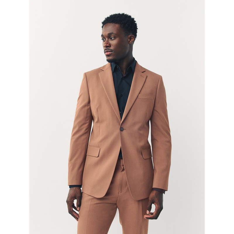 Tan Brown Skinny Fit Motionflex Stretch Suit Jacket