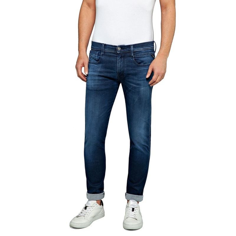 Replay Dark Blue Hyper Cloud Denim Slim Fit Anbass Hyperflex Jeans
