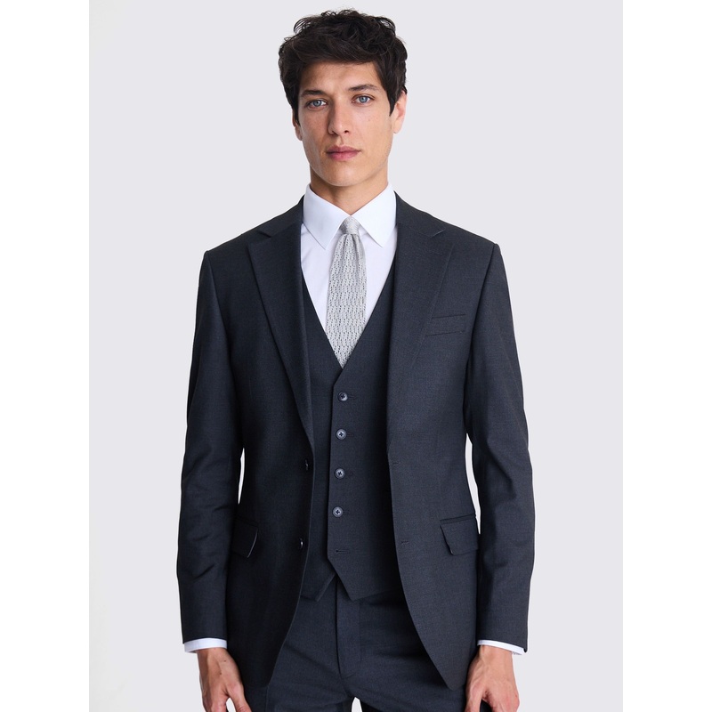 MOSS Charcoal Tailored Fit Stretch Suit Jacket