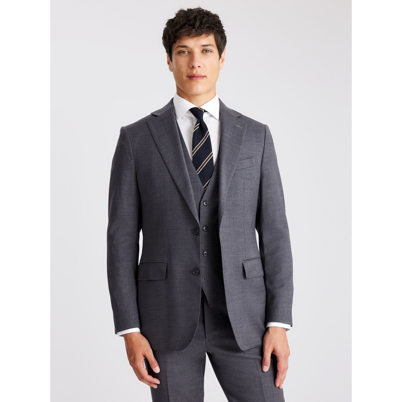 MOSS Grey Tailored Fit Twill Suit Jacket