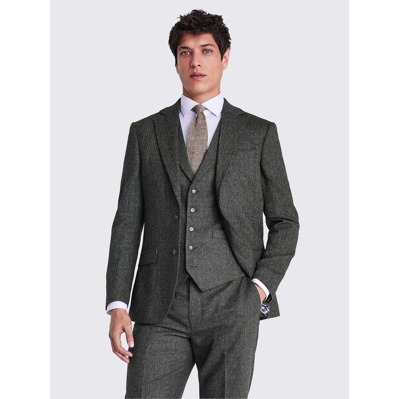 MOSS Ink Tailored Fit Herringbone Suit Jacket
