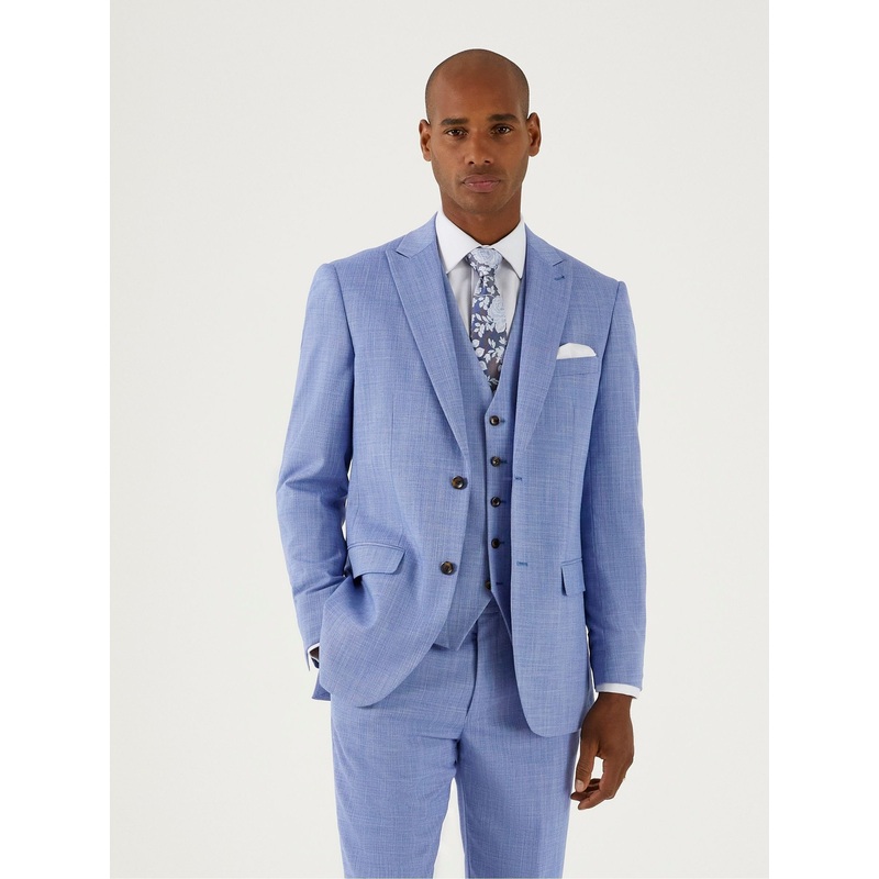Skopes Sky Blue Tailored Fit Redding Suit: Jacket