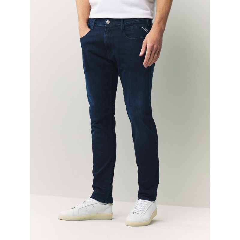 Replay Denim Dark Blue Powerstretch Straight Fit Grover Stretch Jeans