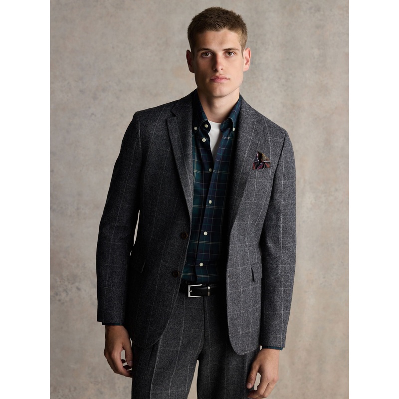 Barbour Grey Slim Fit Check Suit Jacket