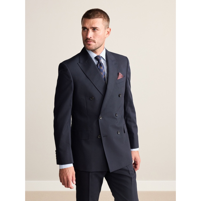 Navy Regular Fit Signature Nova Fides Wool Jacket