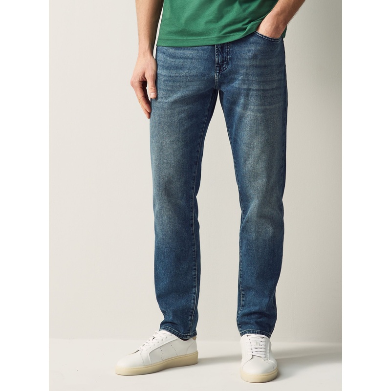 BOSS Denim Blue Tapered Fit Comfort Stretch Denim Jeans