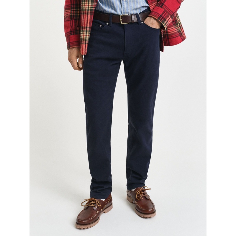 GANT Blue Regular Fit Soft Twill Stretch Cotton Jeans