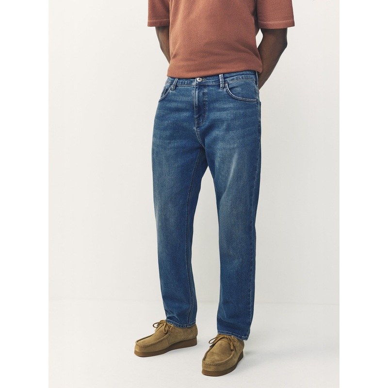 Blue Regular Tapered Fit Lightweight Motion Flex Denim Jeans