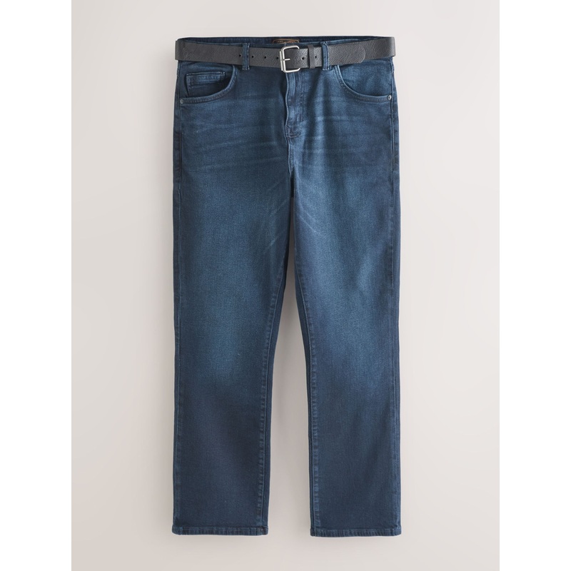 Dark Blue Belted Jeans