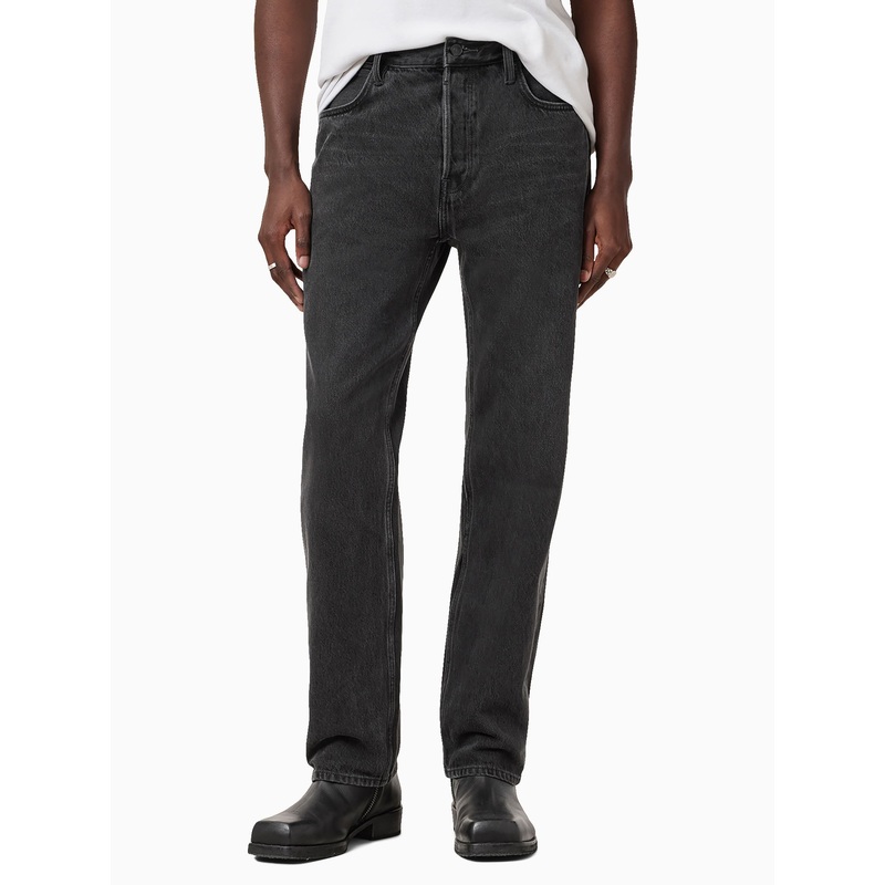AllSaints Black Reid Black Straight Leg Jeans