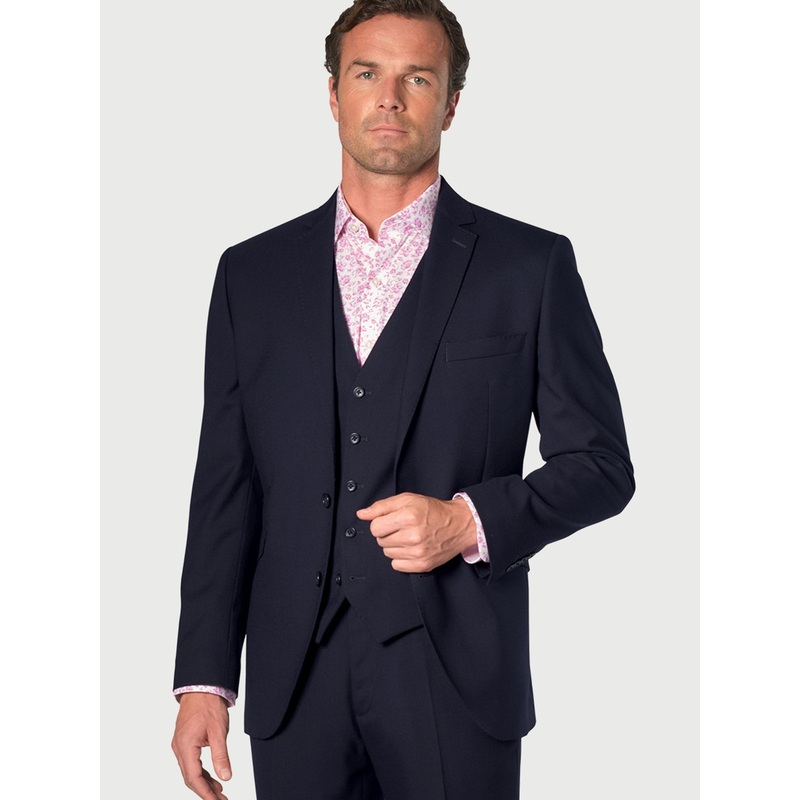 Brook Taverner Blue Wool Blend Suit Jacket