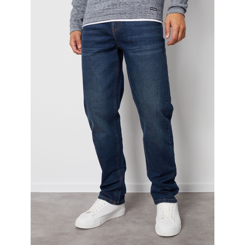 Threadbare Midnight Blue Straight Fit Jeans With Stretch