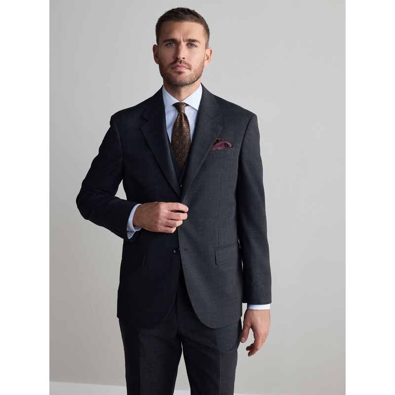 Charcoal Grey Regular Fit Signature Nova Fides Wool Jacket
