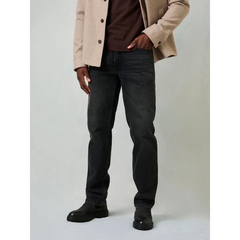 FatFace Washed Black Straight Fit Jeans