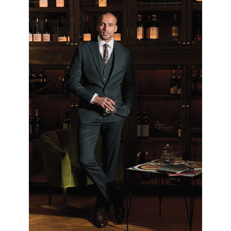 Brook Taverner Green Flannel Suit Jacket