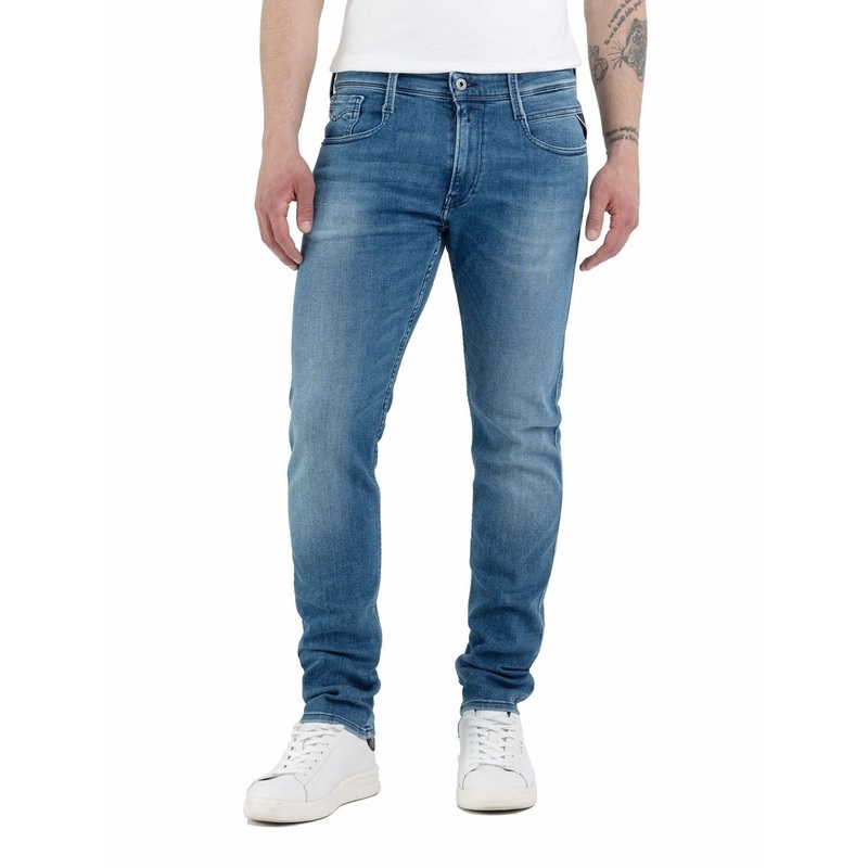 Replay Blue Straight Fit Grover Stretch Jeans