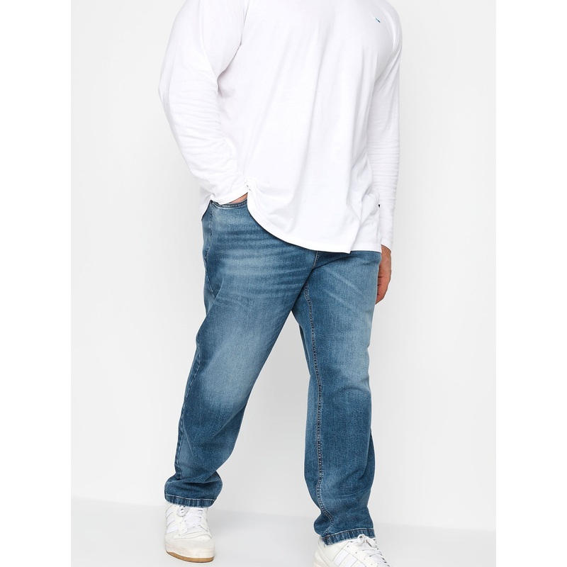 BadRhino Big & Tall Mid Blue Washed Denim Jeans