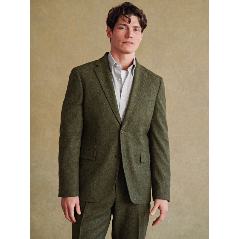 Barbour Green Donegal Slim Fit Suit Jacket