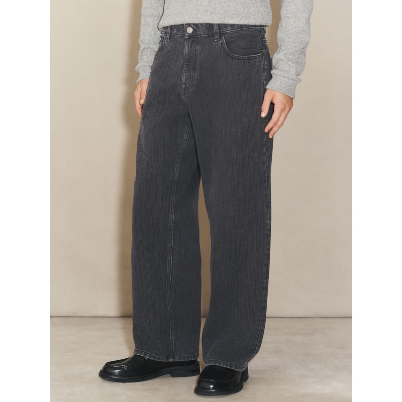 Black Edit Textured Baggy Jeans