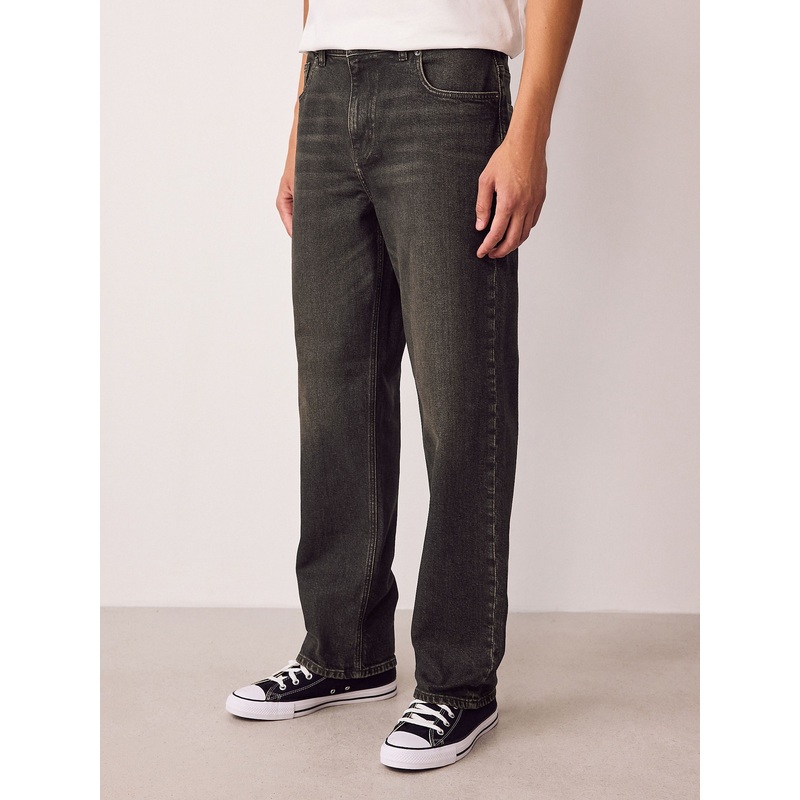 Brown Tint Straight Fit Vintage Wash Denim Jeans