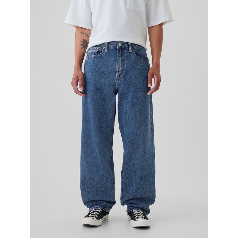 Gap Mid Wash Blue Baggy Jeans