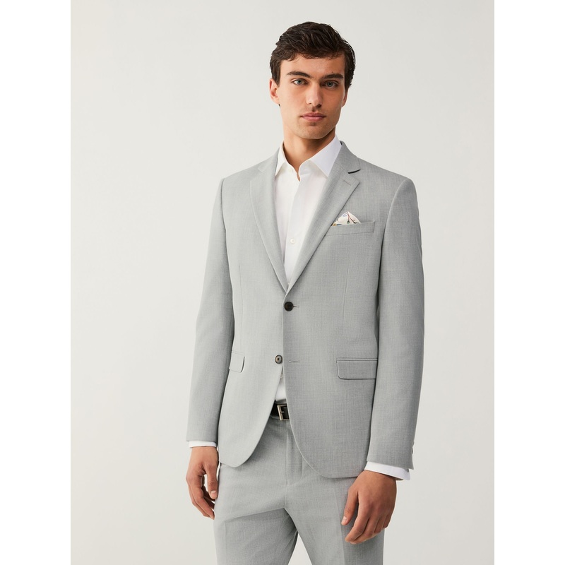 Light Grey Skinny Fit Motionflex Stretch Suit Jacket