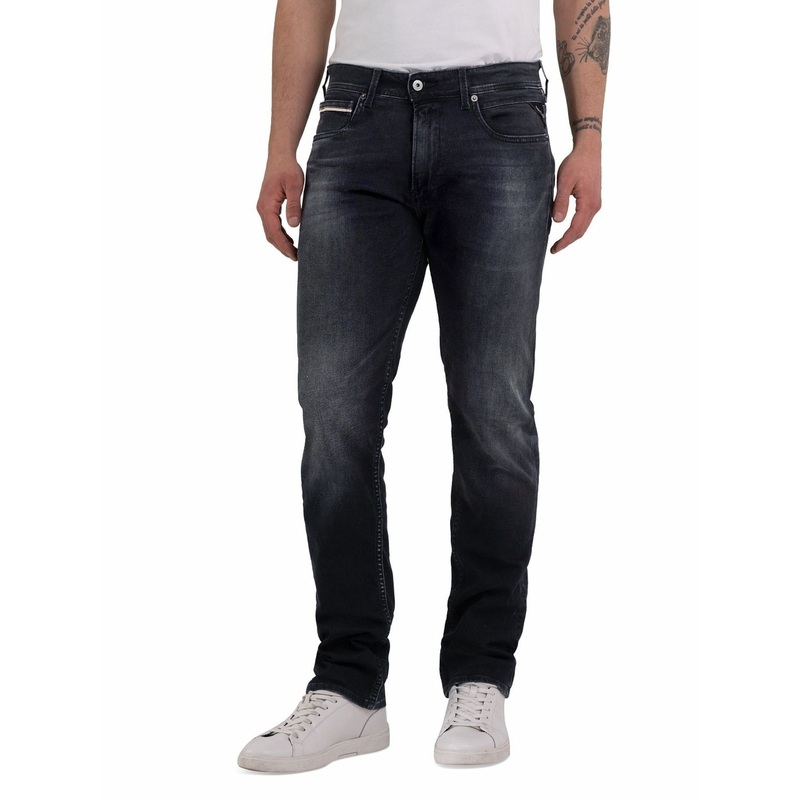 Replay Dark Grey Straight Fit Grover Comfort Stretch Jeans