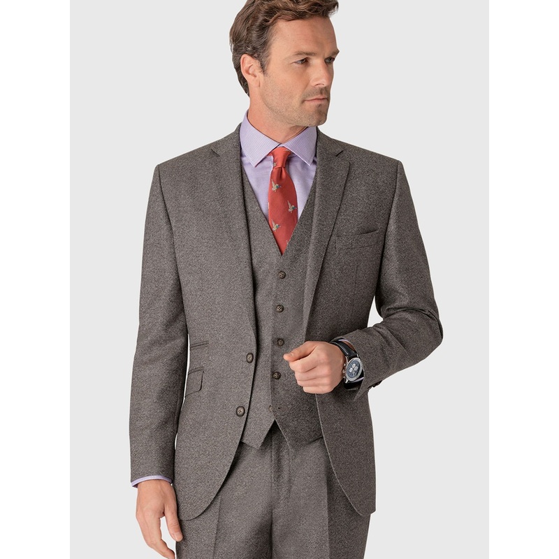 Brook Taverner Grey Donegal Wool Suit Jacket