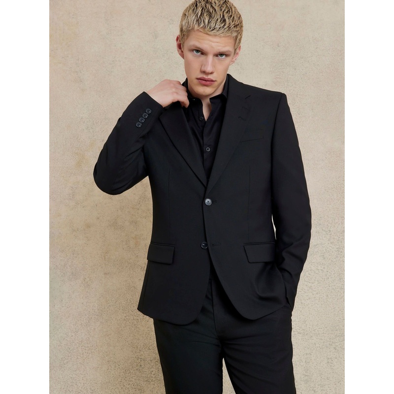 River Island Black Slim Fit Plain Slim Suit Jacket