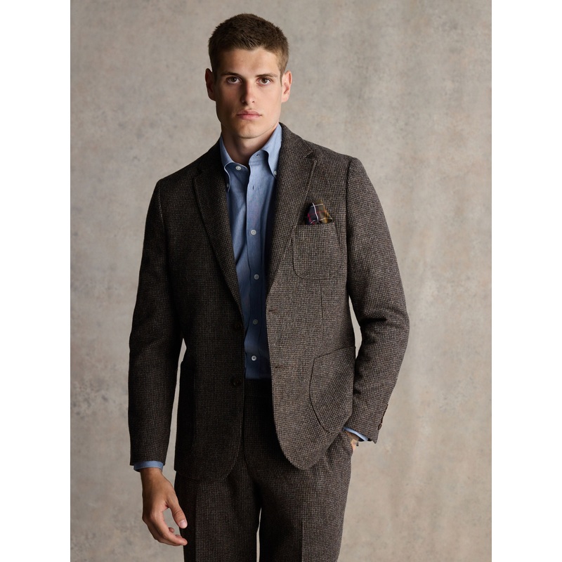Barbour Brown Slim Fit Textured Suit Jacket