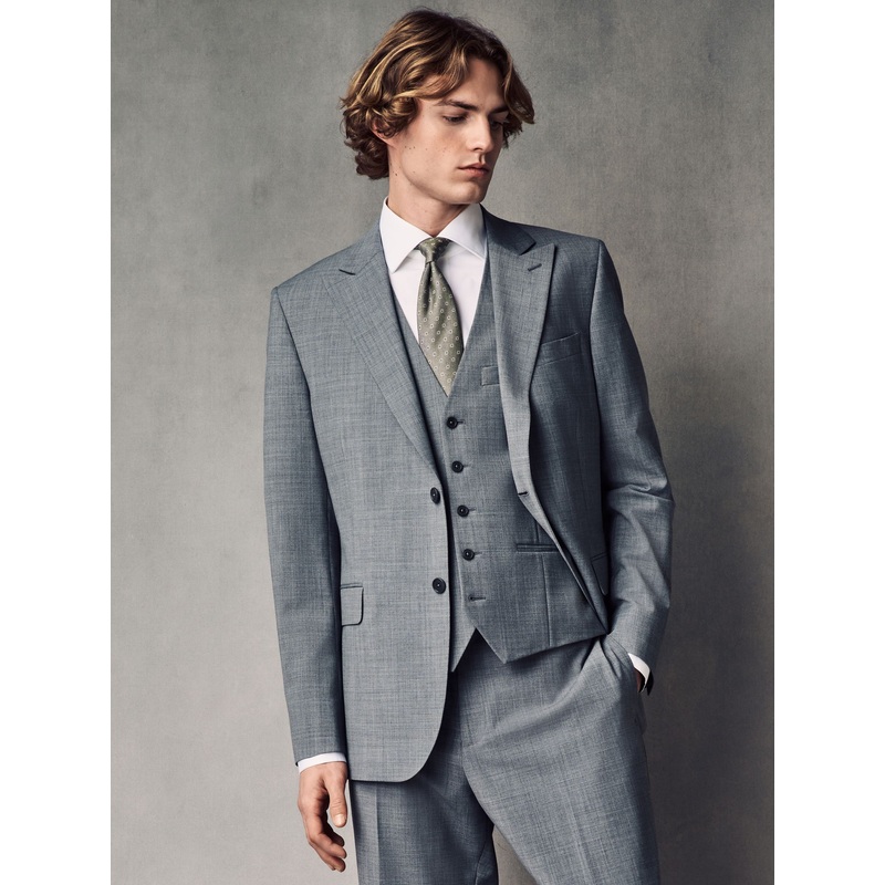 Grey Slim Fit Wool Blend Motionflex Suit Jacket
