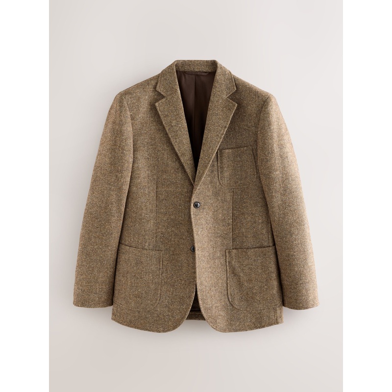 Sand Relaxed Fit Wool Blend Suit Jacket