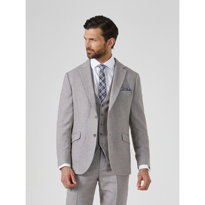 Skopes Grey Single Breasted Jude Tweed Tailored Fit Suit Jacket