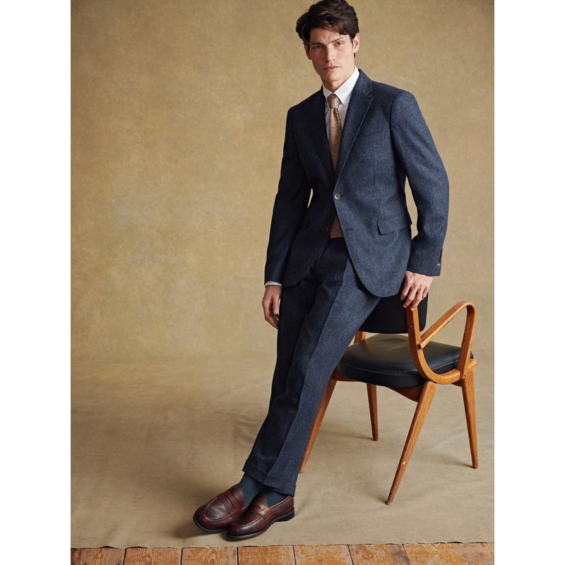 Barbour Blue Donegal Slim Fit Suit Jacket