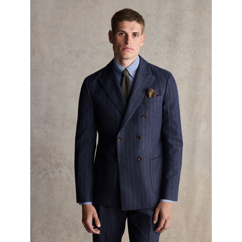 Barbour Blue Slim Fit Stripe Suit Jacket