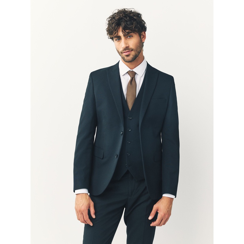 Black Skinny Fit Two Button Suit Jacket