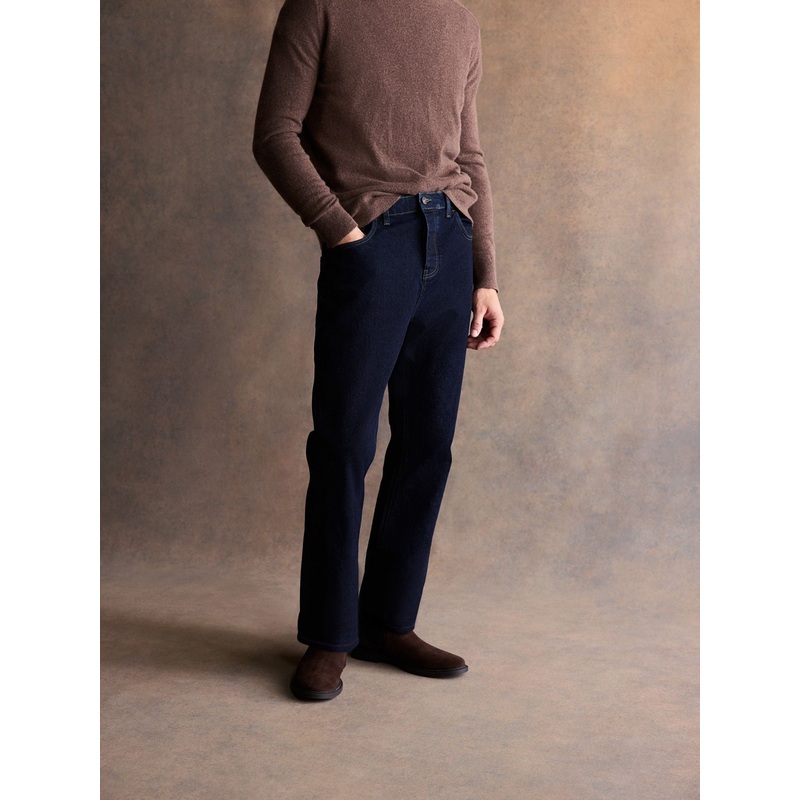Dark Indigo Rinse Bootcut Vintage Wash Denim Jeans