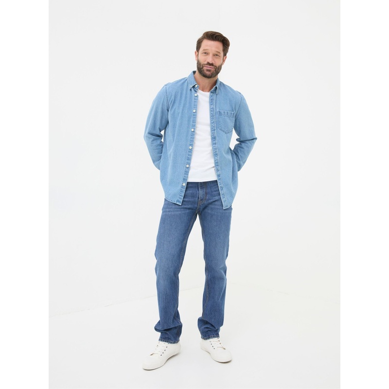 FatFace Stone Wash Blue Straight Fit Jeans