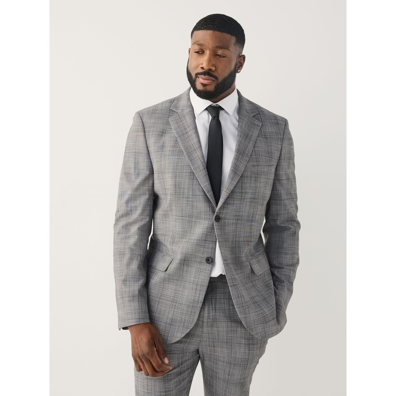 Grey Check Muscle Fit Motionflex Stretch Suit Jacket