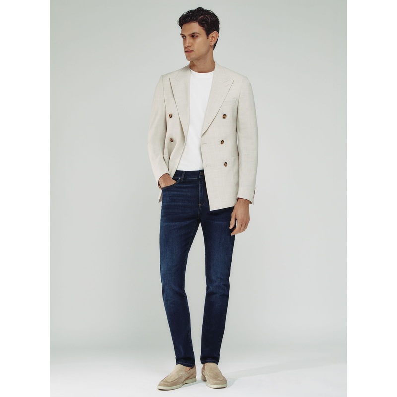 Reiss Washed Dark Indigo Bleaker Skinny-Fit Jeans