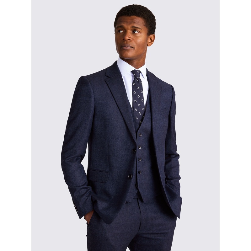 MOSS Blue Slim Fit Twisted Suit Jacket