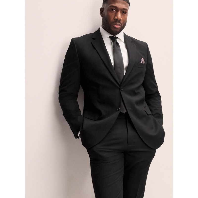 Black Muscle Fit Motionflex Stretch Suit Jacket